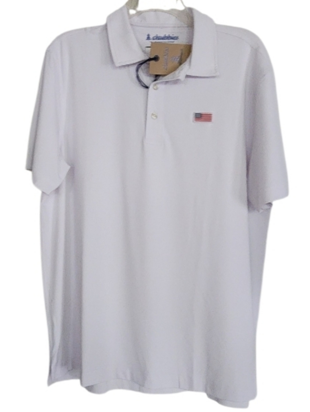 Chubbies The Mr. Fantastic Performance White Polo Shirt with Flag Patch - Men